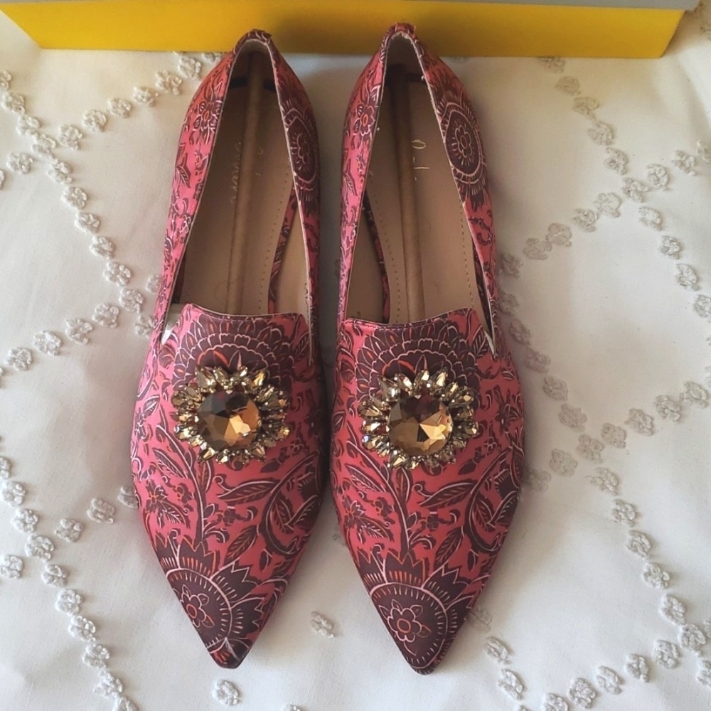 Brand New Boden Jeweled Loafers in pink size 40. 9.5 US